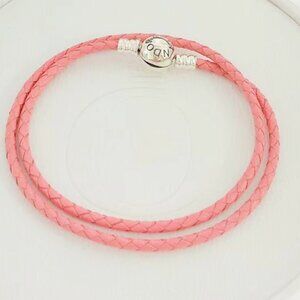 Pandora Moments double woven leather Pink bracelet